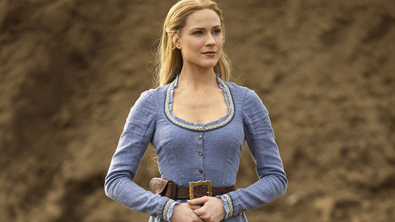 Dolores in blue dress