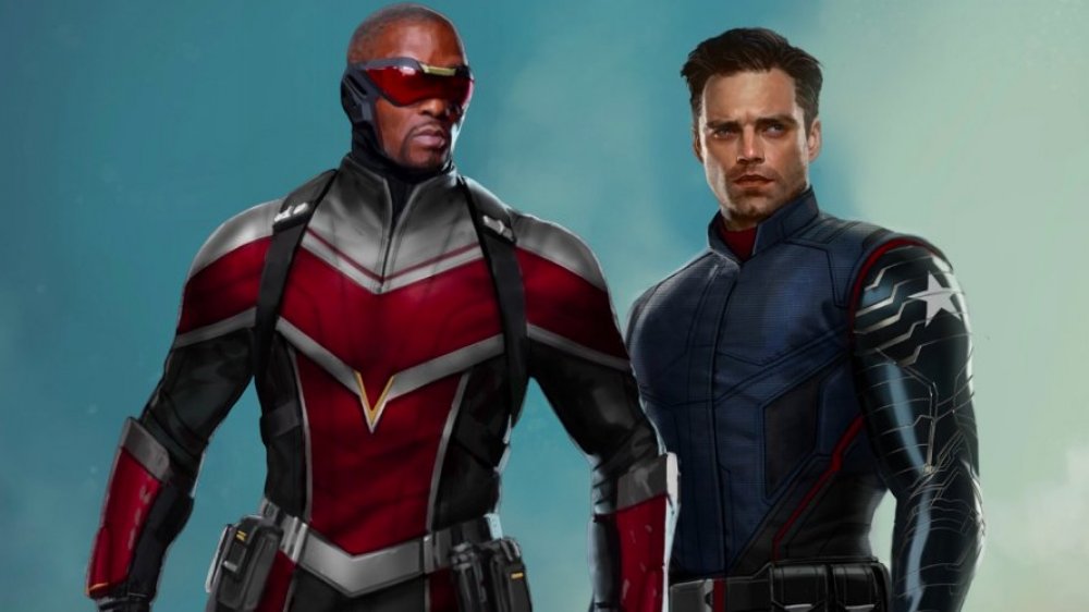 Anthony Mackie and Sebastian Stan as Falcon and the Winter Soldier