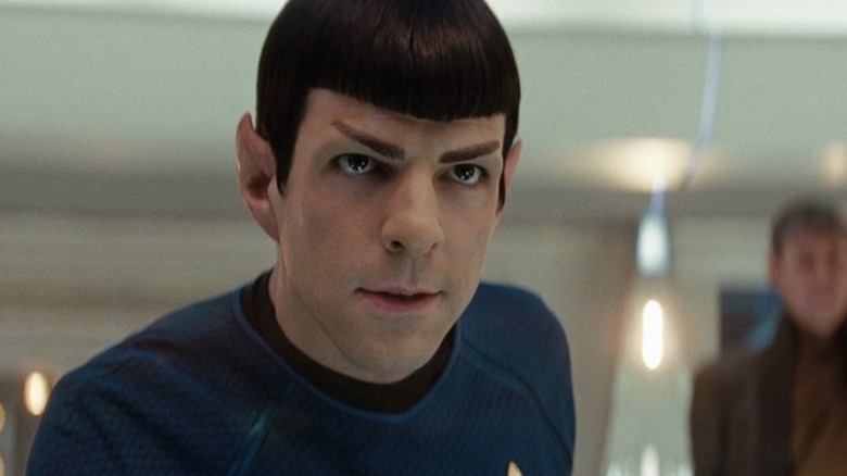 Spock staring intensely in Star Trek (2009)
