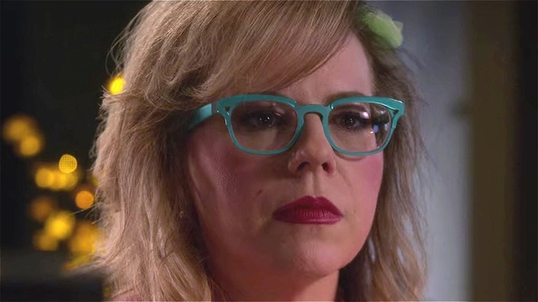 Penelope Garcia showing off her fancy glasses