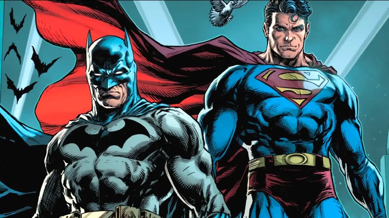 Batman and Superman stoic