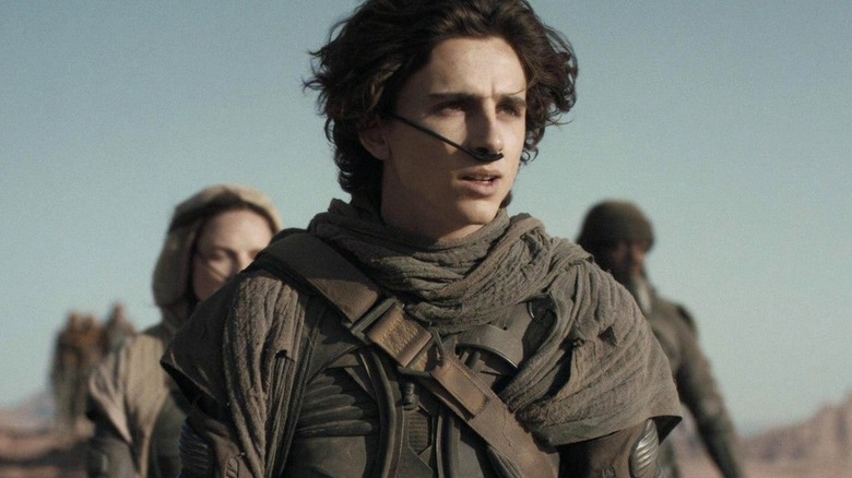 Paul Atreides walking in the desert in Dune