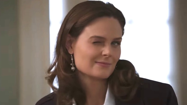 Temperance Brennan from Bones winking