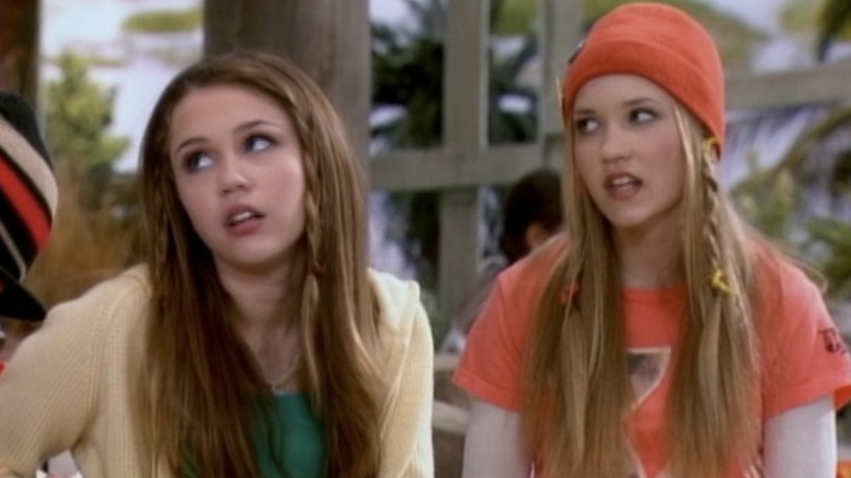 Miley Cyrus and Emily Osment in Hannah Montana