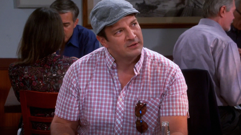 Nathan Fillion Wearing Drivers Cap