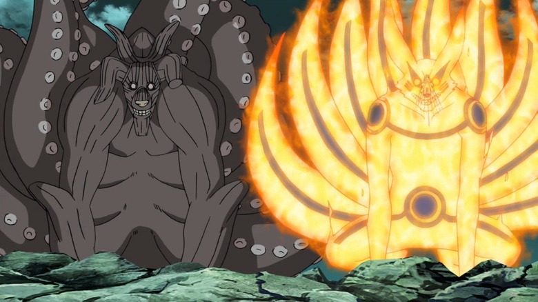 So, the root of this issue dates back to the moment when Eight-Tails and Naruto fought Obito and Madara during the climax of the great ninja war in Shippuden. In this picture, we see eight-tailed's jinchuriki, Killer Bee, completely metamorphosed as the eight-tailed. But, on the other hand, we see Naruto engulfed by the nine tail's chakra and not his body. Nobody was asking why Naruto's "kyubi form" is a glowing yellow hologram type thing and not, you know, a beast. Instead, some Redditors argued whether Naruto trusts Kurama enough to release him fully. Even if it didn't make sense then, it does now; read along!