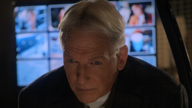 Jethro Gibbs looking down in NCIS