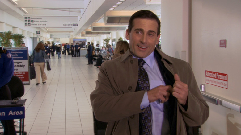 Michael Scott removing microphone