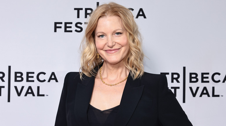 Anna Gunn smiles for photos at the Tribeca Film Festival in 2022