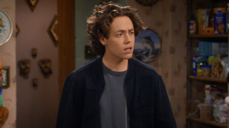 Caleb Goldufski looking confused on The Conners