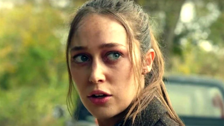 Alicia Clark looking behind her