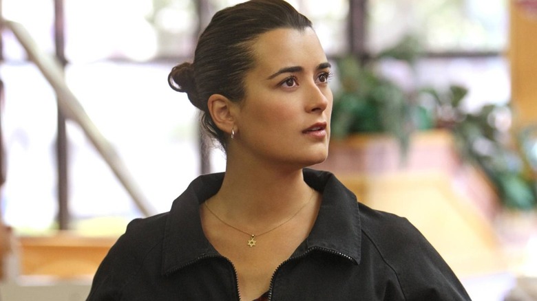 Ziva David looking up