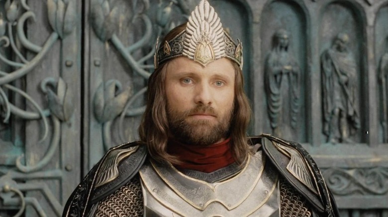 Aragorn wearing his crown in "The Return of the King"