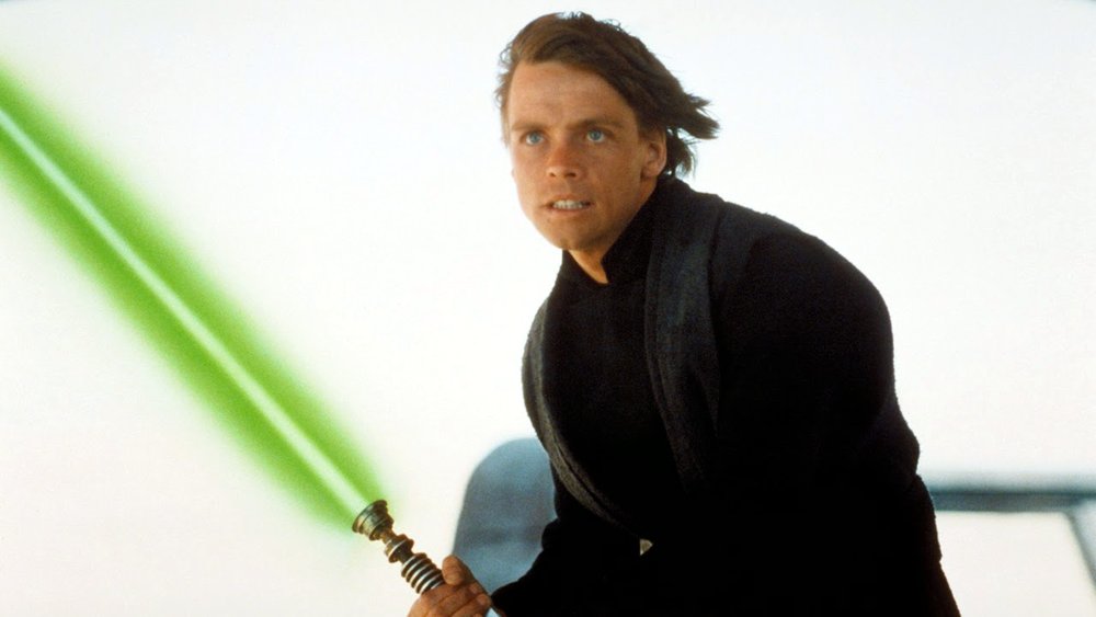 Luke Skywalker with green lightsaber