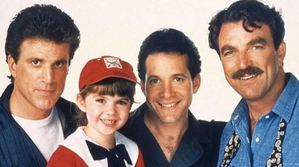Tom Selleck, Ted Danson, Steve Guttenberg, and Robin Weisman in Three Men and a Little Lady