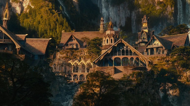 Rivendell shown from a distance in "The Lord of the Rings: The Fellowship of the Ring" (2001)