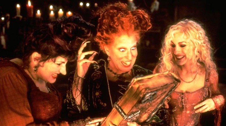Mary, Winifred and Sarah Sanderson with a spell book