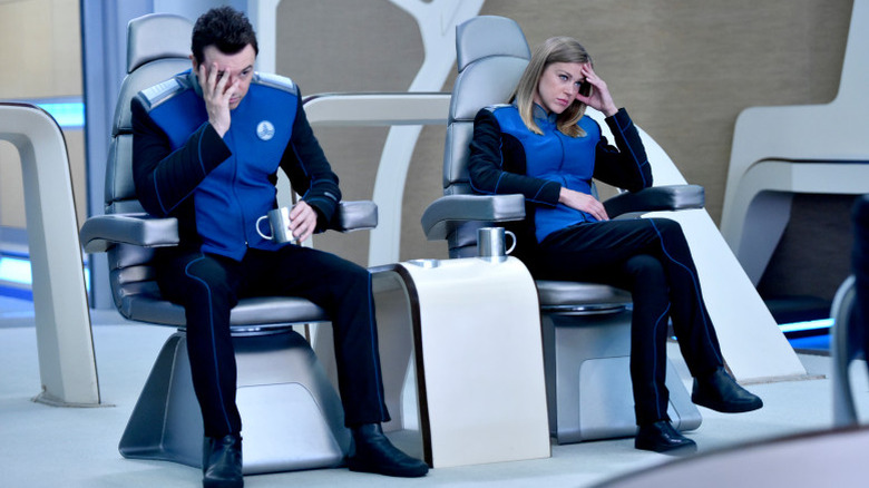 Seth MacFarlane and Adrianne Palicki in The Orville