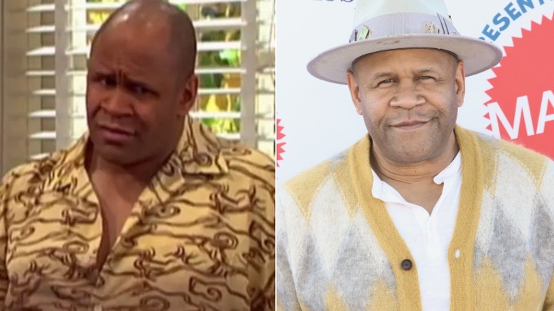 Victor leaning against a kitchen counter and Rondell Sheridan