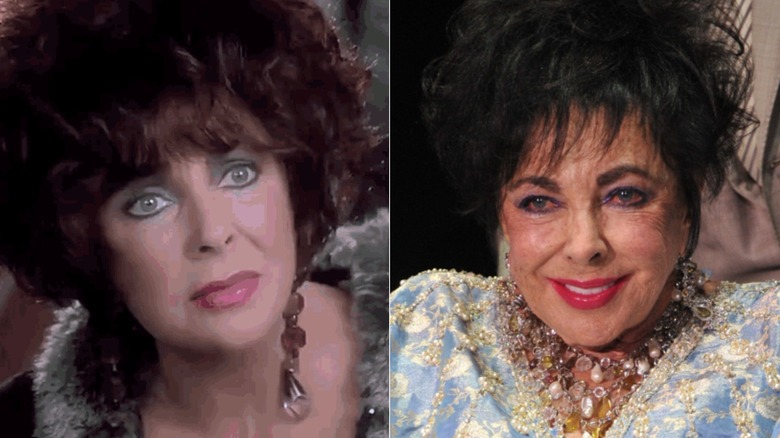 Elizabeth Taylor in The Flintstones (left) and in 2009 (right)