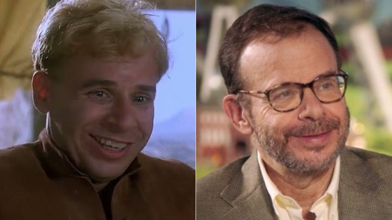 Rick Moranis in The Flintstones (left) and in 2025 (right)