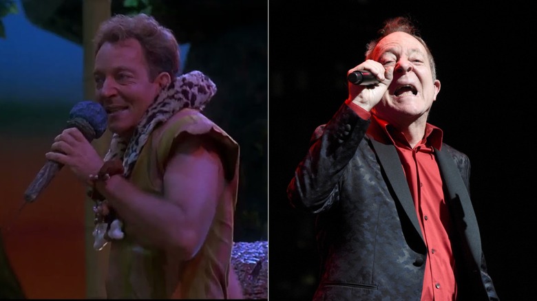 Fred Schneider in The Flintstones (left) and in 2020 (right)