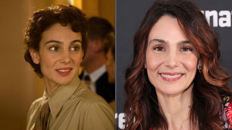 Lena looks over her shoulder and smiles, Annie Parisse smiles