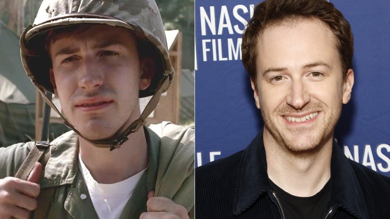 Sledge arrives in camp,Joseph Mazzello smiles for paparazzi