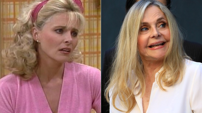 Priscilla Barnes as Terri on Three's Company (left), and in 2024 (right)