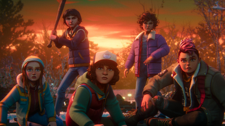 The Party prepare for battle  in "Stranger Things: Tales from '85"