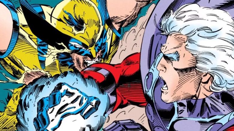 Magneto fighting Wolverine