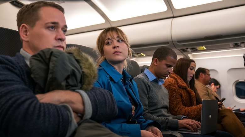 Davey and Cassie Bowden sitting in a plane