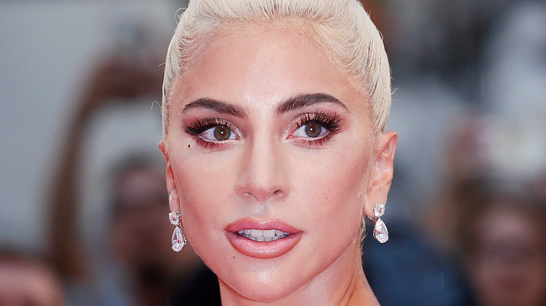 Lady Gaga platinum blonde updo
