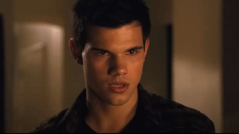 Jacob Black looking serious and teary-eyed