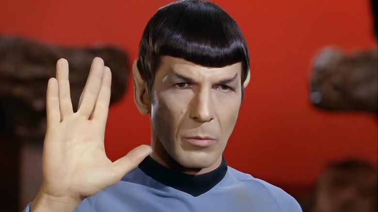 Spock gives a Vulcan Salute