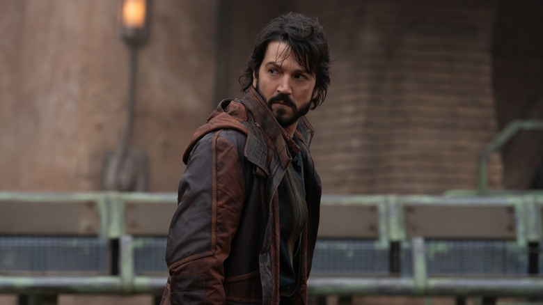 Cassian Andor looks over shoulder