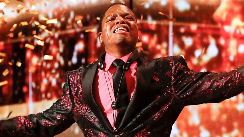 Avery Dixon celebrated after earning the Golden Buzzer on America's Got Talent
