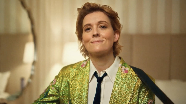 Brandi Carlile wearing a sparkly blazer