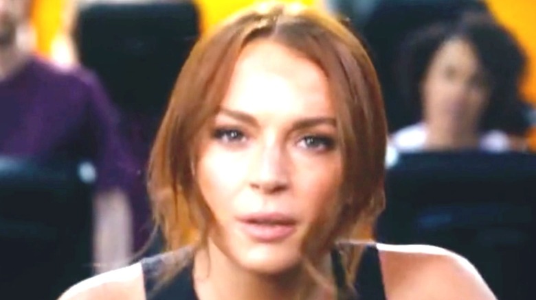 Lindsay Lohan working out in a Planet Fitness commercial