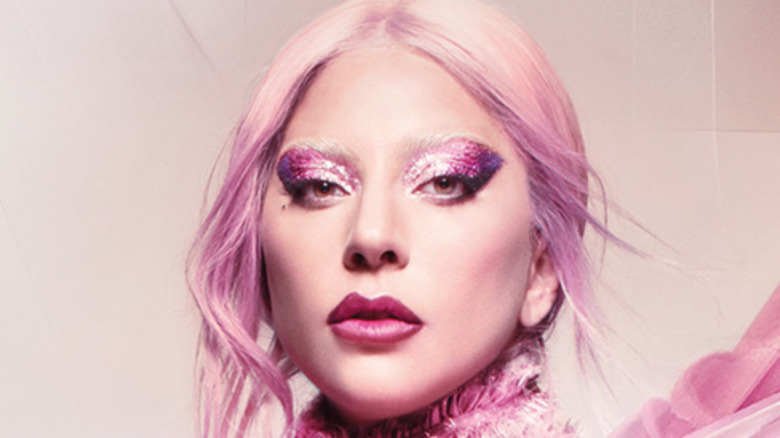 Lady Gaga with pink hair