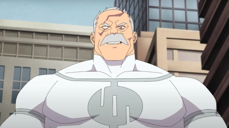 Conquest looking down and smiling in Invincible Season 3