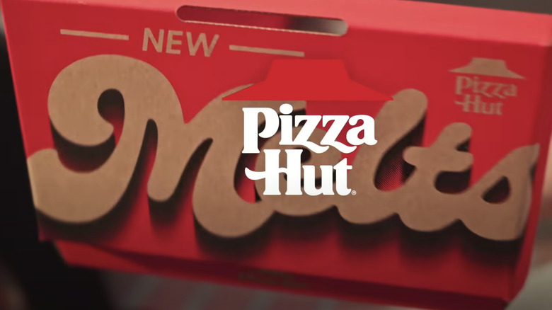 The Melts pizza box with the Pizza Hut logo written on it