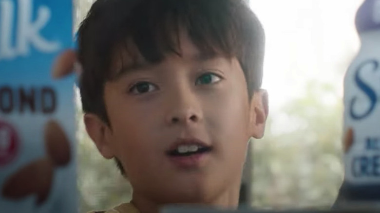 Boy taking Silk from refrigerator