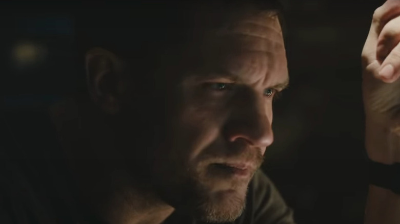 Tom Hardy Eddie Brock concentrating