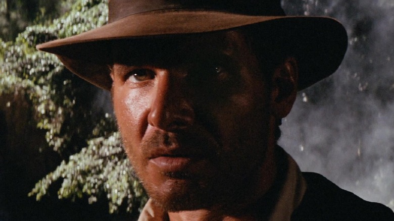 Indiana Jones staring
