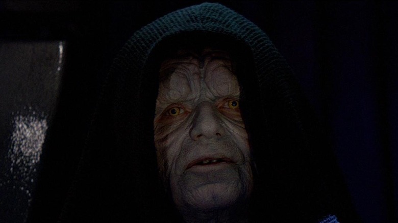 Emperor Palpatine grimacing