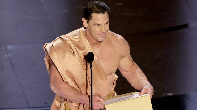 John Cena wearing beige toga