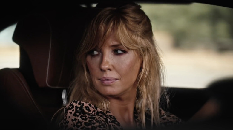 Beth Dutton in her car on 