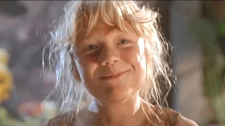 ECU of young Ariana Richards smiling as Lex in Jurassic Park