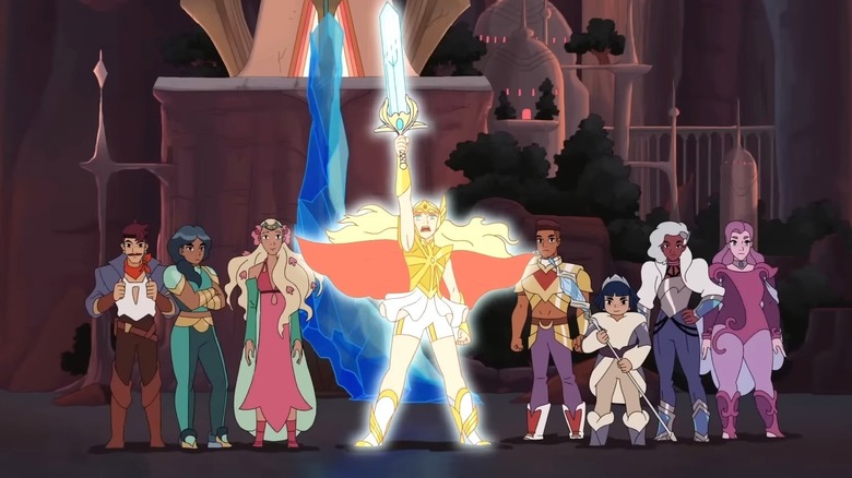She-Ra holding up the Sword of Power in "She-Ra and the Princesses of Power" (2018-2020)